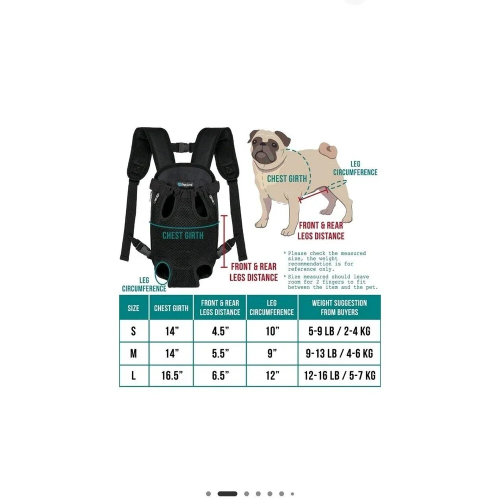 PetAmi Front-facing Pet Carrier Backpack In Grey Heathered. MED NWT Fur Babies